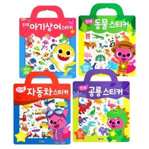 스마트스터디 핑크퐁 가방스티커 4종세트_이미지