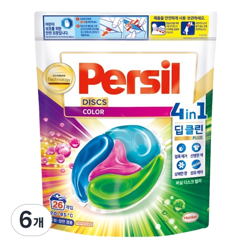 퍼실 디스크 컬러 파우치 26개입 (6개)_이미지