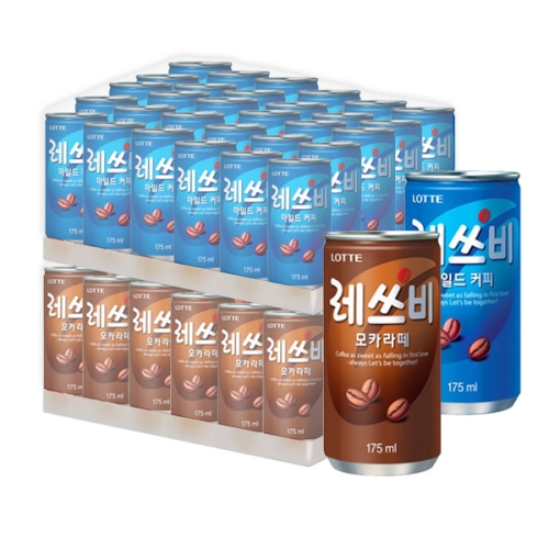 롯데칠성음료 레쓰비 마일드 175ml 30개 + 레쓰비 모카라떼 175ml 30개_이미지