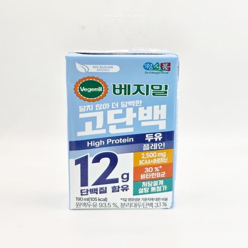 정식품 베지밀 고단백 두유 플레인 190ml (24개)_이미지