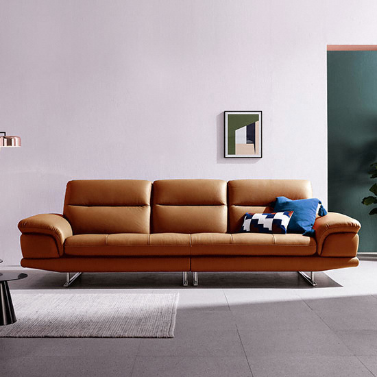 자코모 브로스 슈렁큰 천연가죽 소파 4인용 (스툴포함)_이미지