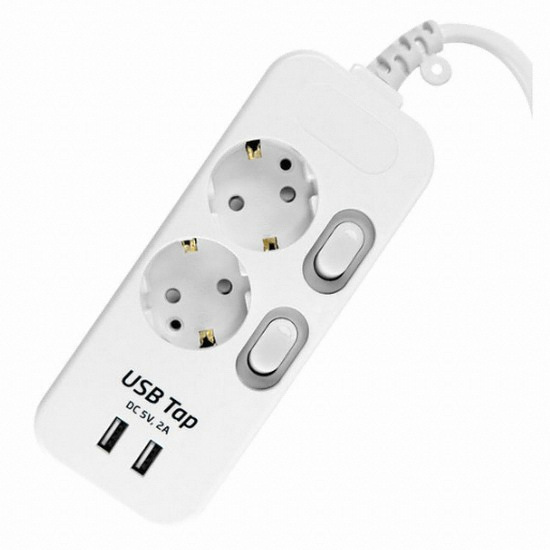 모노케어 2구 16A USB 개별스위치 멀티탭