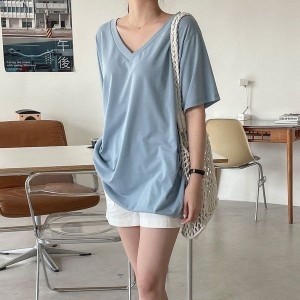 아이우먼 데일리브이넥반팔티 BNG971M207 빅사이즈_이미지