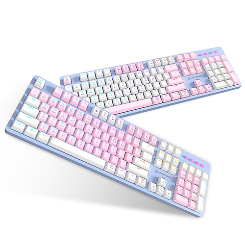 마이크로닉스 MANIC EX580 광축 크리스탈 게이밍 키보드 (파스텔핑크, 블루)_이미지