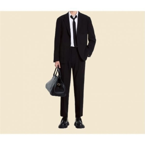 LF TNGT Wool Blended Tapered-fit Comfort Pants Black TNPA5F100BK