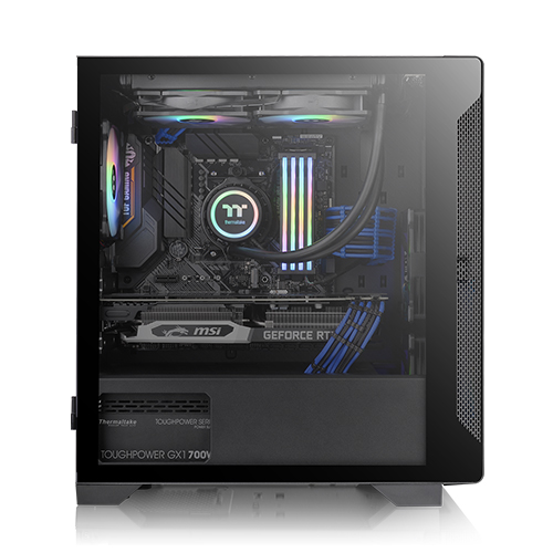 써멀테이크 S100 강화유리 (블랙)_이미지