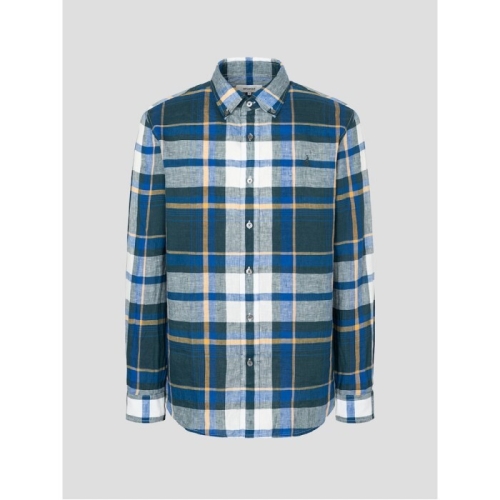 남성 리넨 빅체크 셔츠 그린 BC6364C23M