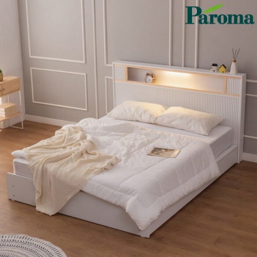 파로마 라인 엔펠트 템바보드 벙커 수납 LED침대 Q (매트별도)_이미지