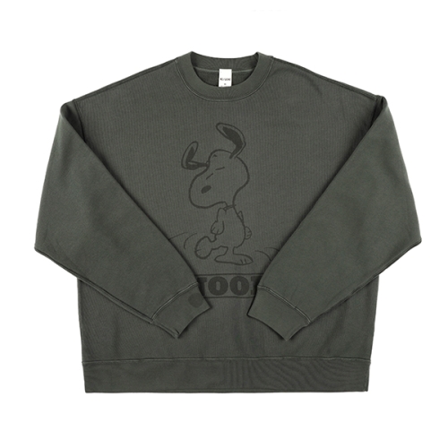 리던 488-08WOGC008 스누피 댄싱 오버사이즈 프린트 여성 맨투맨 타임메카