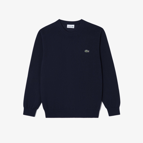 라코스테 남성 페이퍼 긴팔 크루넥 풀오버 네이비 AH598E-56G_166_이미지