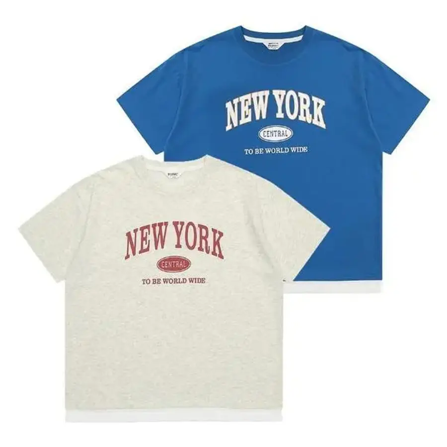 소이어패럴 에꼴리에 세이브존03 칼라 레터링 레이어드 티셔츠 24B3420 BL/OT S15754703