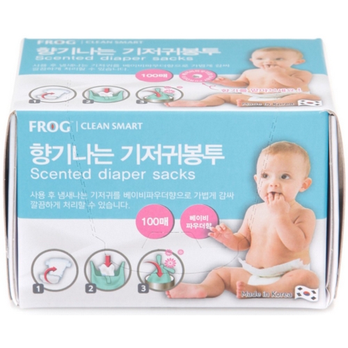 FROG 프로그 향기나는 기저귀봉투 100매 베이비파우더향  배변봉투, 향기봉투