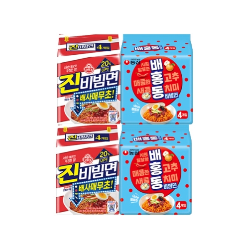 진비빔면 156g x 8개 + 배홍동 비빔면 137g x 8개