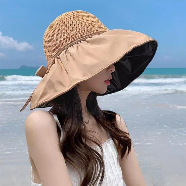 라일리 Rly 여성 휴가용 라탄 챙모자 여름 바캉스 페도라 햇 49589104_이미지