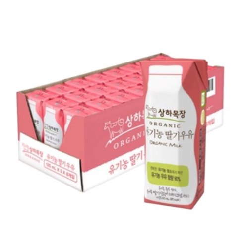 매일유업 상하목장 유기농 딸기 우유 125ml (24개)_이미지