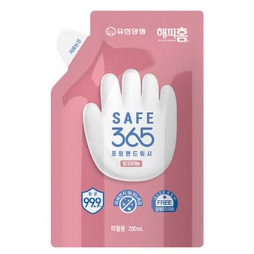 유한양행 해피홈 무향 세이프 365 포밍 핸드워시 리필 200ml (12개)