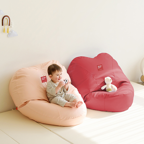 디자인스킨 키즈 하트 빈백 1인용