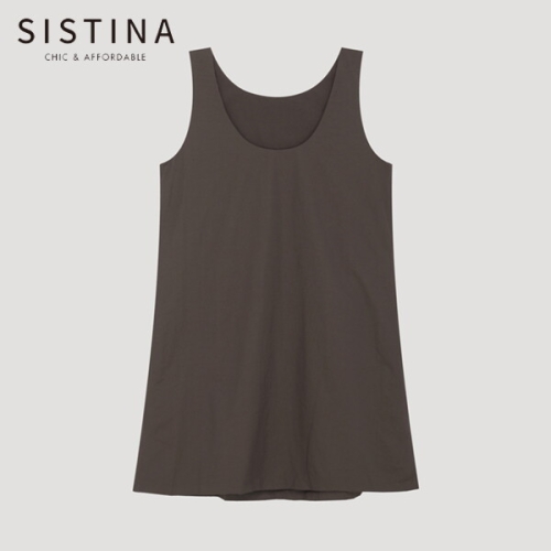 인동에프엔 시스티나 블루라벨 미니멀 슬리브리스 원피스_AWWOPP21170_DW