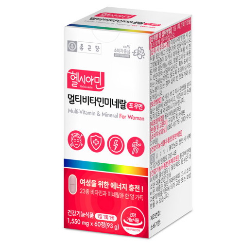 종근당건강  헬시아민 멀티비타민미네랄 포우먼 60정 (1개)