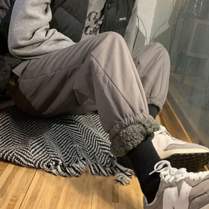 남자 융기모 트레이닝바지 남성 조거팬츠 일자 밴딩 팬츠 방한 두꺼운 겨울 양털 츄리닝바지 OFS-MPTS13