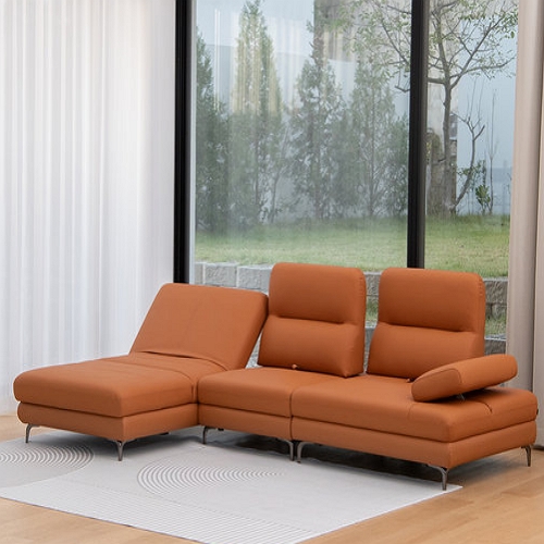 우아미가구 플렉 카우치 모션베드 스윙 실리콘 가죽 소파 4인용