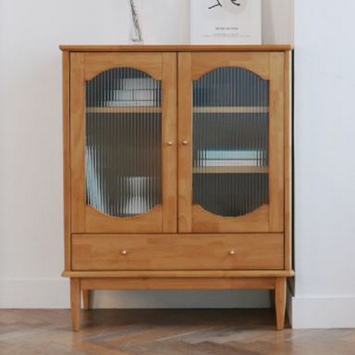 마루이  마브로 러버트리원목 아치형 유리 서랍형 장식장