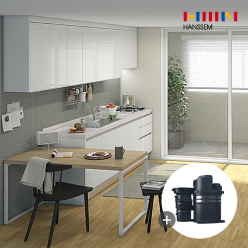 한샘 프리모 ㄱ자 식탁형+음식물처리기+전기쿡탑 (~4.2m)