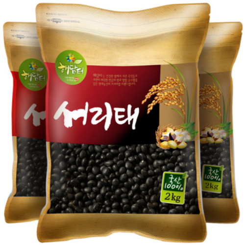 현대농산 해담터 국산 서리태 2kg (3개)_이미지