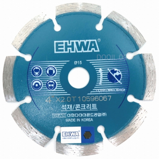 이화다이아몬드공업 4인치 석재 콘크리트용 다이아몬드 마른날 2.0T_이미지