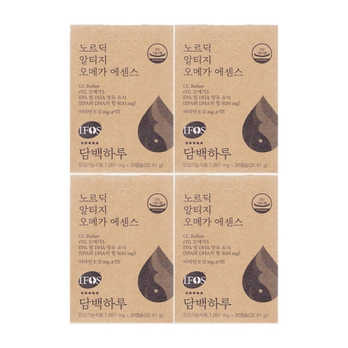 담백하루 담백하루 노르딕 알티지 오메가3 에센스 1090mg 30캡슐 (4개)_이미지