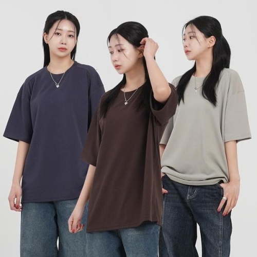 여성 빅사이즈 캐쥬얼 여름 커플 와플 반팔 티셔츠 오 S35149619