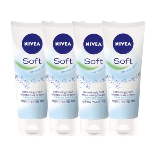 니베아 리프레싱 소프트 모이스처라이징 크림 휴대용 75ml (4개)_이미지