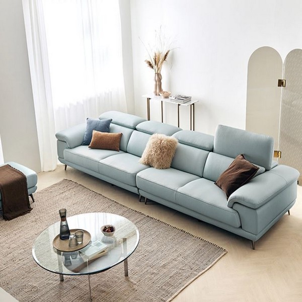 자코모 베니 기능성 천연가죽 소파 6인용 (스툴포함)_이미지