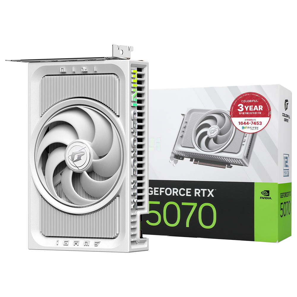 COLORFUL iGame 지포스 RTX 5070 MINI OC White D7 12GB 도우정보이미지입니다. 누르면 해당 게시물로 새창이동합니다.