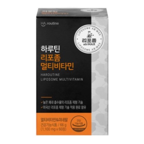 우리바이오 하루틴 리포좀 멀티비타민 1000mg 60정 (12개)