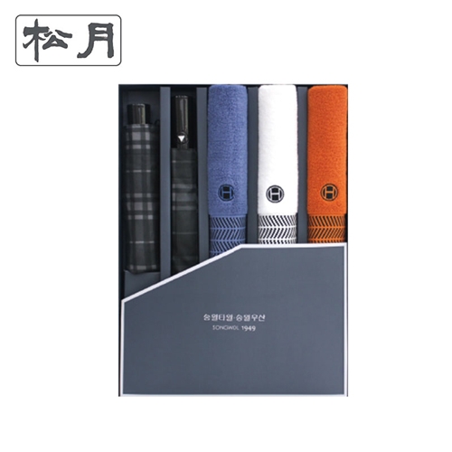 송월타월 타월우산 5매선물세트3단 모던체크1+2단 모던체크1+어로우3랜덤