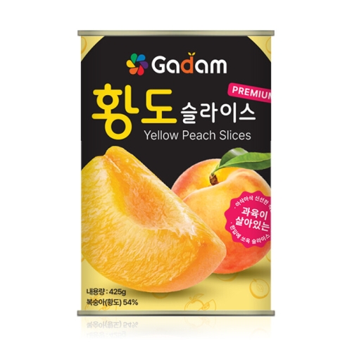 아주쿡 가담 황도 슬라이스 425g