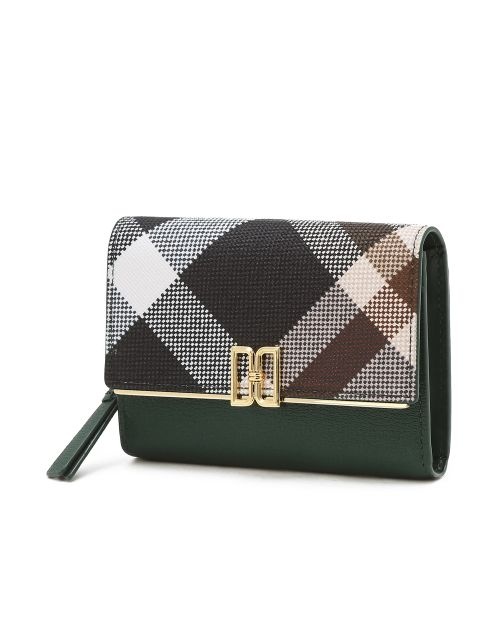 LF 닥스 WOMENS ACCESSORIES 그린 타탄체크 DD로고 가죽 카드지갑 DCHO5F353E2