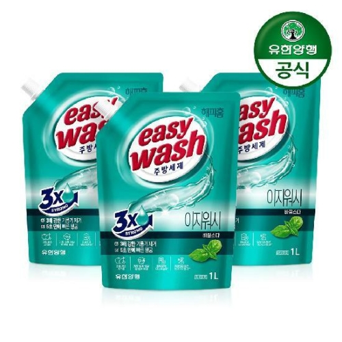 해피홈 이지워시 주방세제 바질소다 1L (3개)_이미지