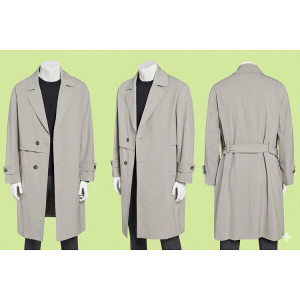 봄 가을 세미오버핏 블랙 베이지 남자 트렌치코트2종 RPIMBH0APH