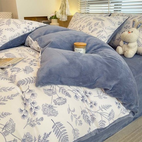 POMTOR 플라워 패턴 극세사 이불 커버 (슈퍼싱글 SS)_이미지