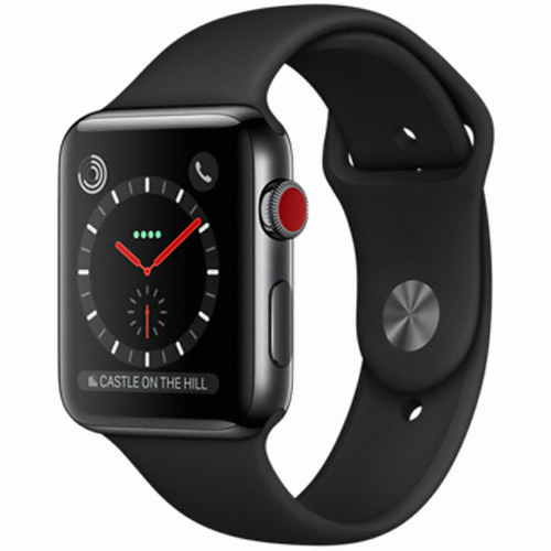 APPLE 워치 시리즈3 42mm Cellular 스페이스 블랙 스테인리스 스틸 (스포츠밴드)_이미지
