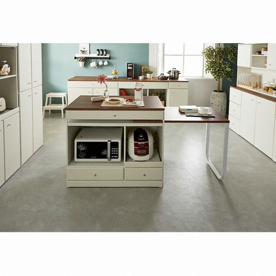 동서가구 렌 주방 오픈 확장형 아일랜드식탁 (의자별도)_이미지