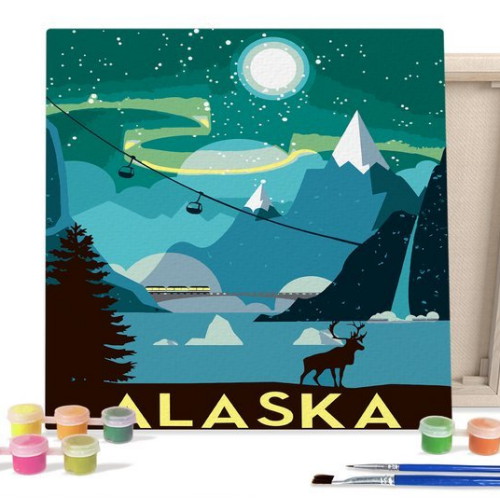 아이러브페인팅 DIY 캔버스형 명화그리기 랜드마크 (알래스카 산)_이미지