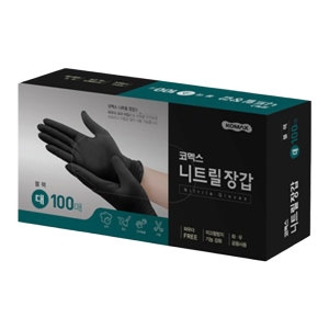 코멕스 니트릴 장갑 블랙 (대) 100매 (1개(100매))_이미지