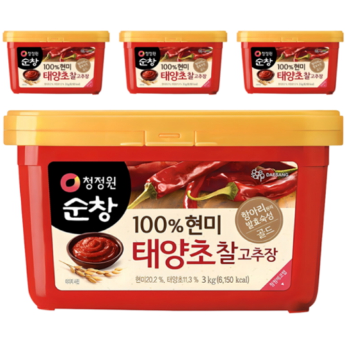 대상 청정원 순창 100% 현미 태양초 찰고추장 3kg