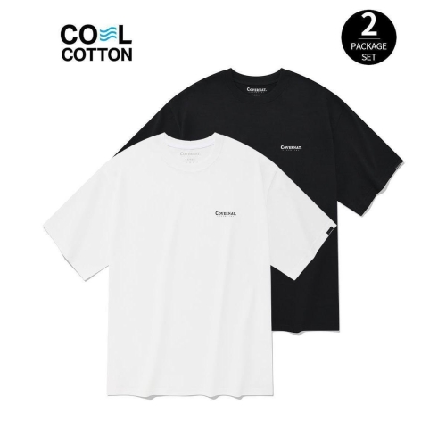 커버낫 2PACK 쿨 코튼 티셔츠 블랙화이트_CO2402STE1BK M_이미지