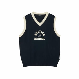 캉골 뉴 비기닝 니트 베스트 1897 네이비 KRECKN18970