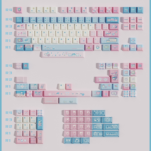 SPM Soulcat 고함량 PBT 염료승화 영문 키캡 167키 픽셀 고양이_이미지