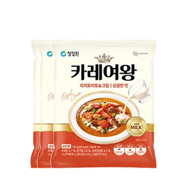 대상 청정원 카레여왕 리치토마토&크림 100g (3개)_이미지